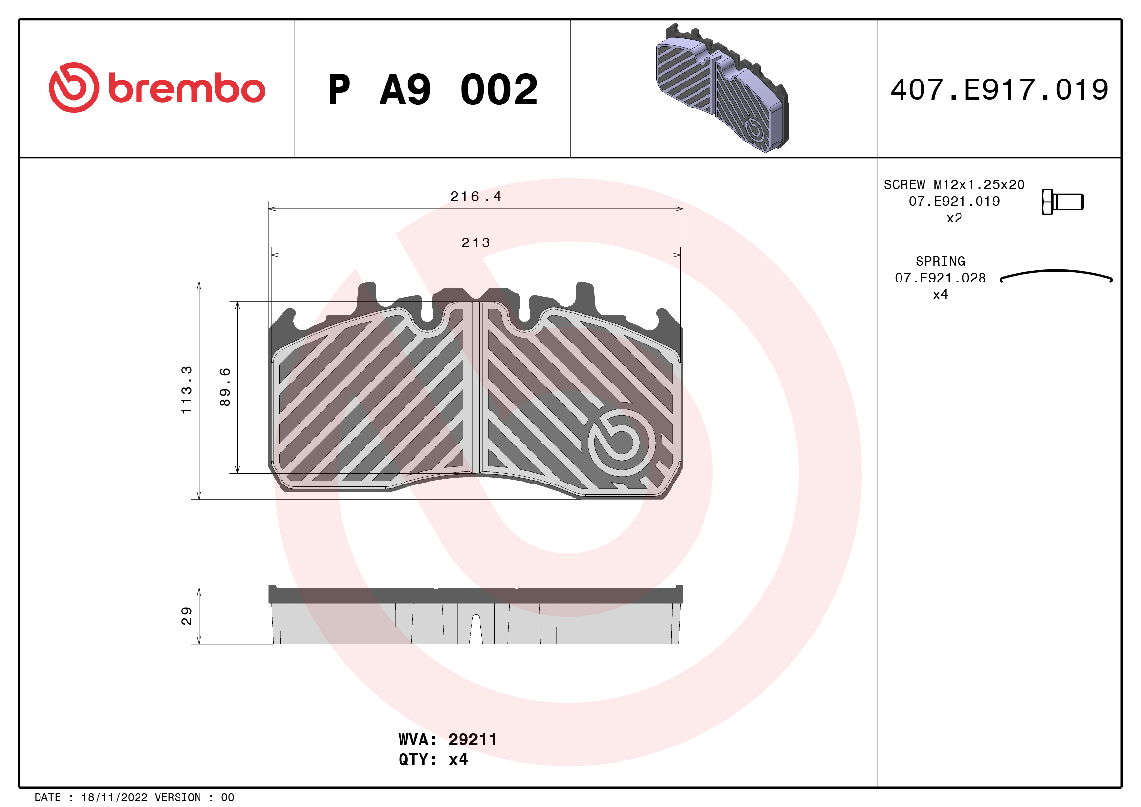 Brembo Remblokset P A9 002