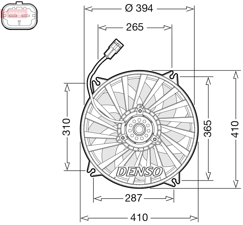 Denso Ventilatorwiel-motorkoeling DER07012