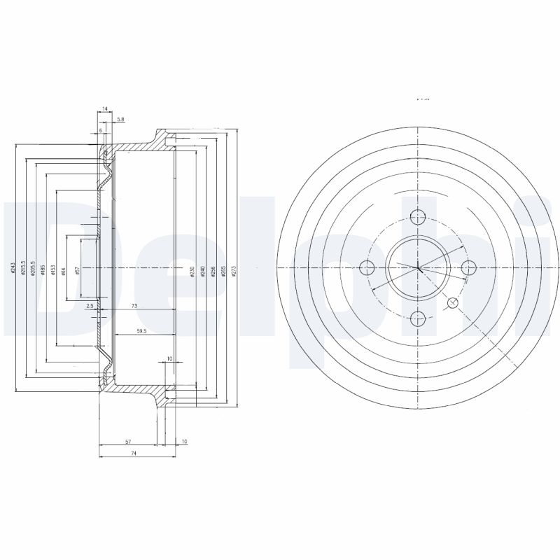 Delphi Diesel Remtrommel BF103