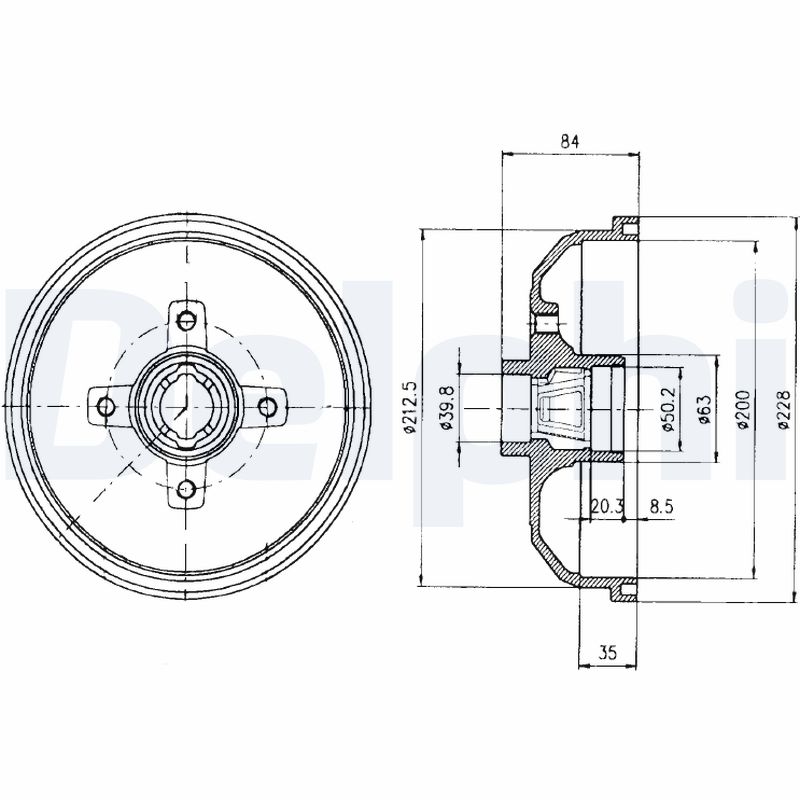 Delphi Diesel Remtrommel BF293