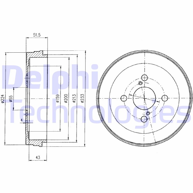 Delphi Diesel Remtrommel BF411