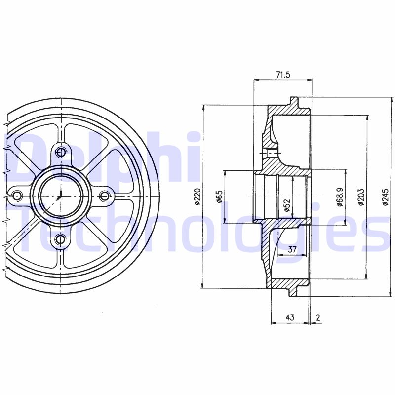 Delphi Diesel Remtrommel BF484