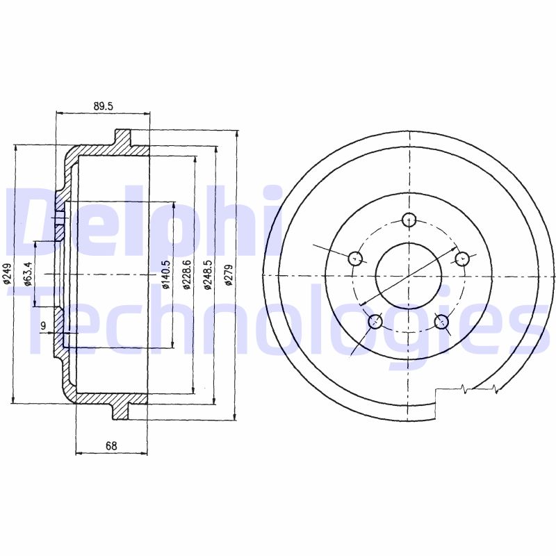 Delphi Diesel Remtrommel BF488