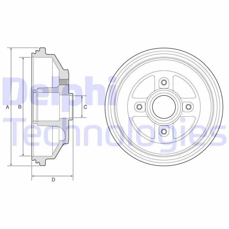 Delphi Diesel Remtrommel BF571