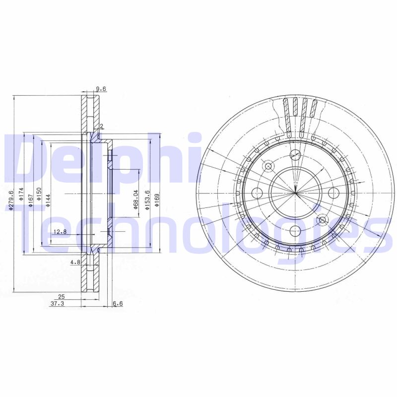 Delphi Diesel Remschijven BG2619