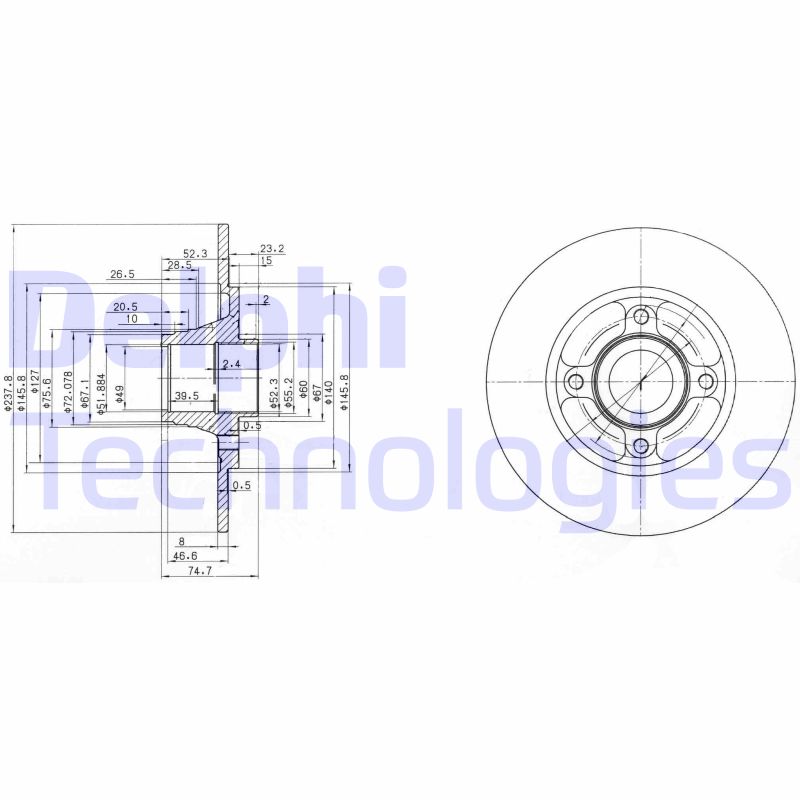 Delphi Diesel Remschijven BG3360
