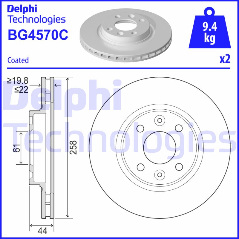 Delphi Diesel Remschijven BG4570C