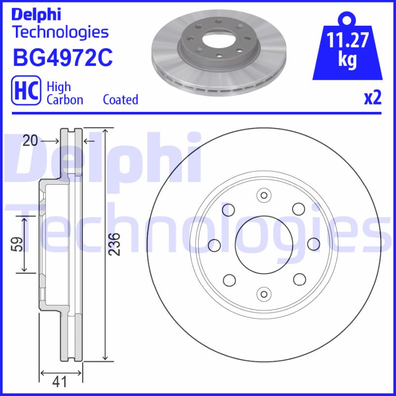 Delphi Diesel Remschijven BG4972C