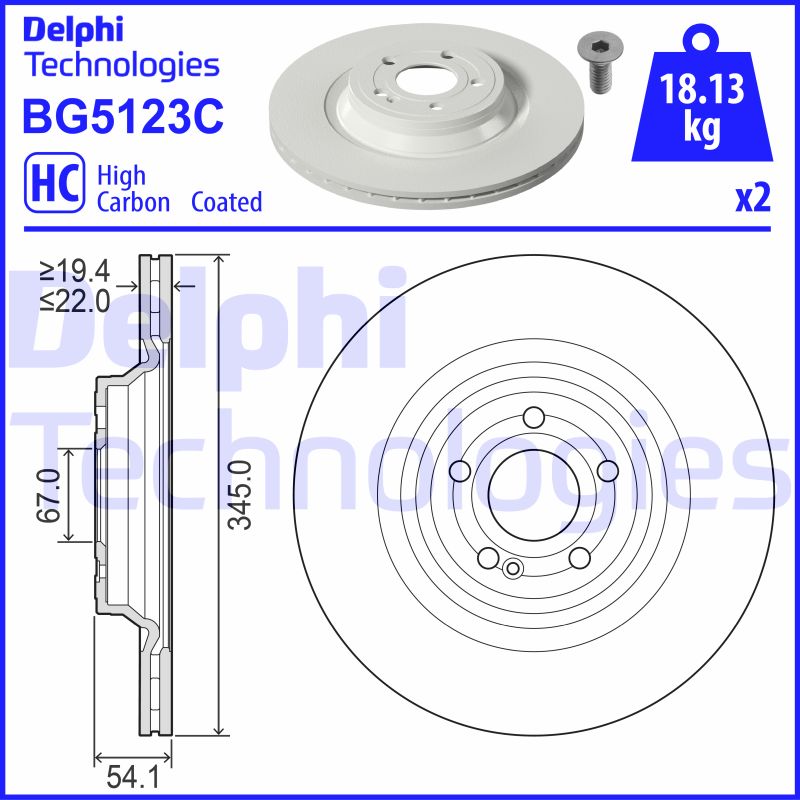 Delphi Diesel Remschijven BG5123C