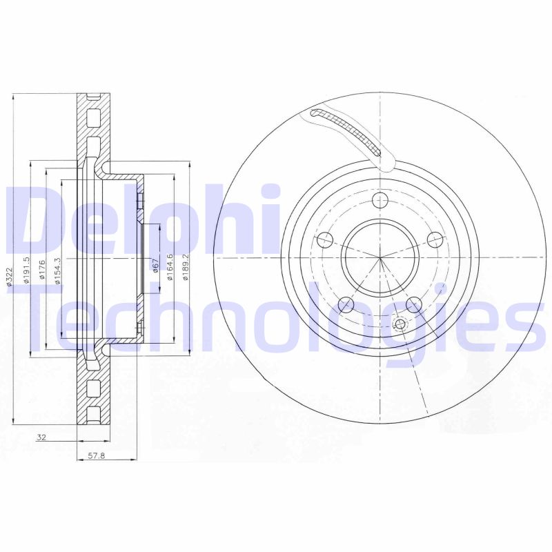 Delphi Diesel Remschijven BG9075C