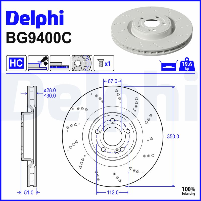 Delphi Diesel Remschijven BG9400C