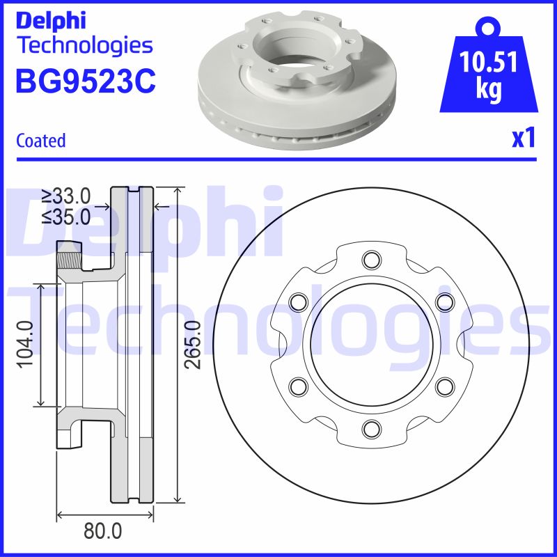 Delphi Diesel Remschijven BG9523C