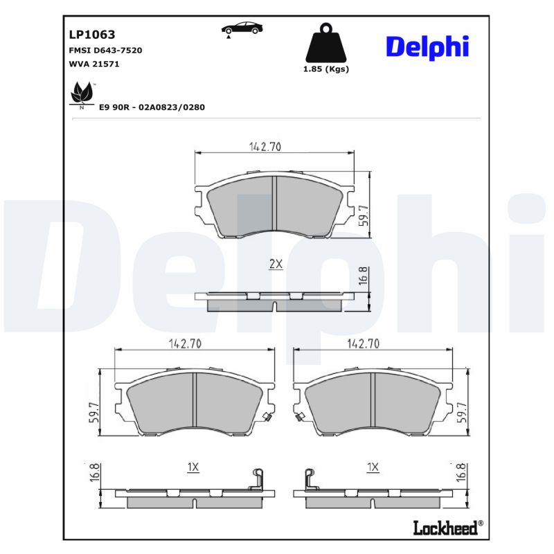 Delphi Diesel Remblokset LP1063