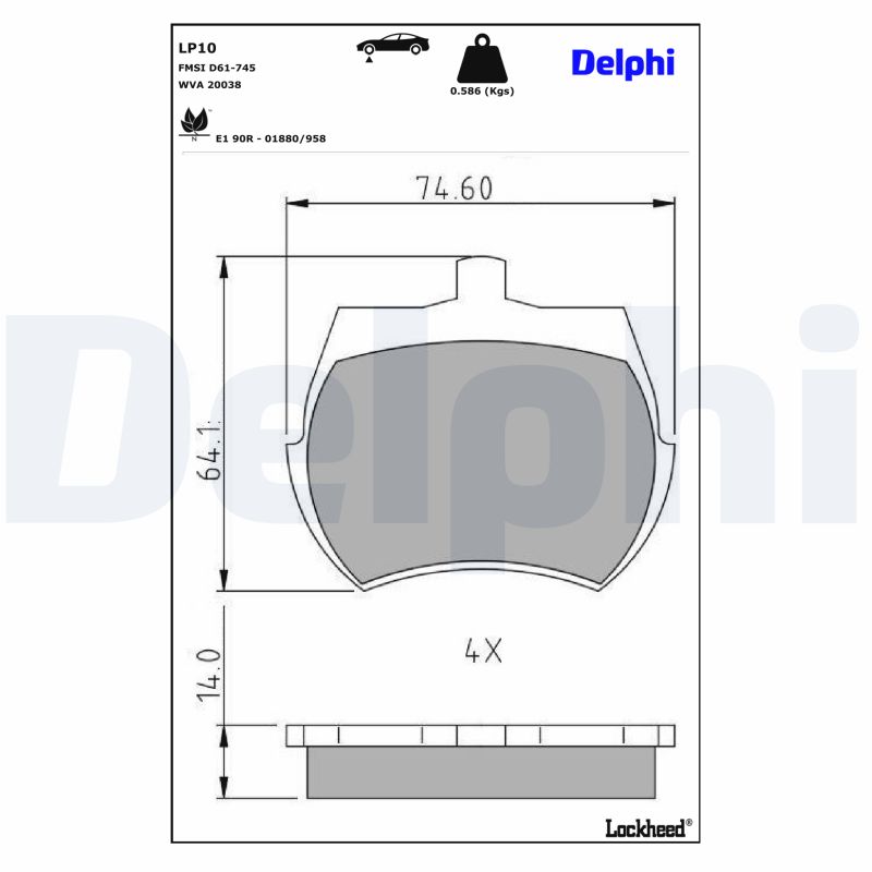 Delphi Diesel Remblokset LP10