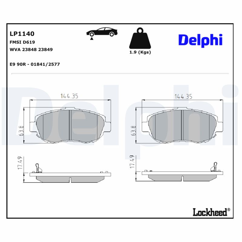 Delphi Diesel Remblokset LP1140