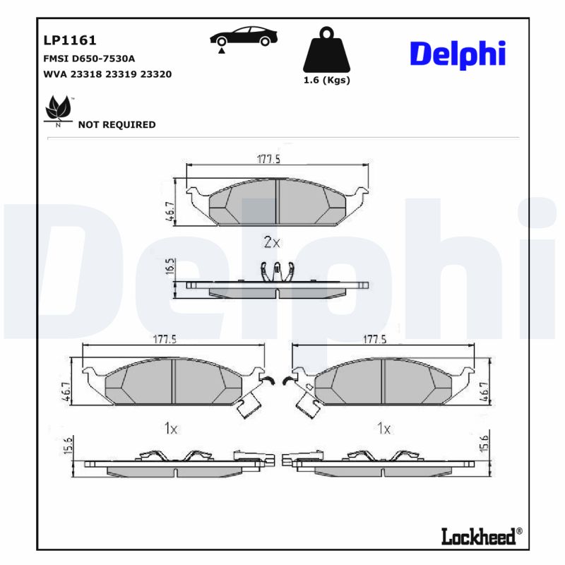 Delphi Diesel Remblokset LP1161