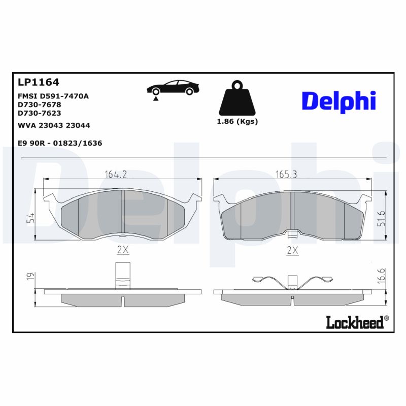 Delphi Diesel Remblokset LP1164