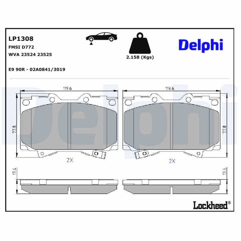Delphi Diesel Remblokset LP1308