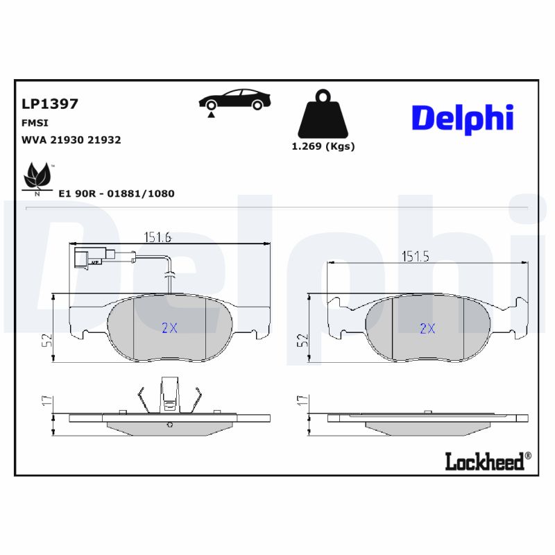 Delphi Diesel Remblokset LP1397