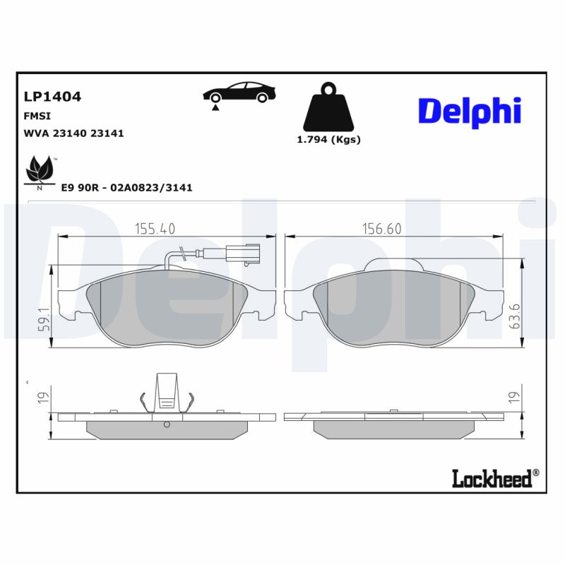 Delphi Diesel Remblokset LP1404