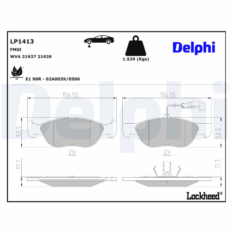 Delphi Diesel Remblokset LP1413