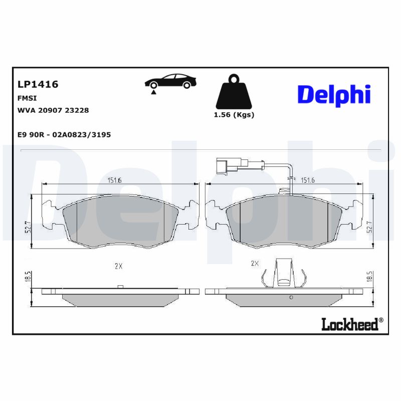 Delphi Diesel Remblokset LP1416