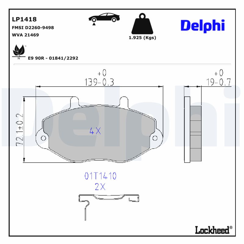 Delphi Diesel Remblokset LP1418