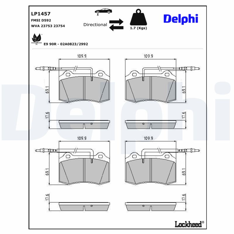 Delphi Diesel Remblokset LP1457