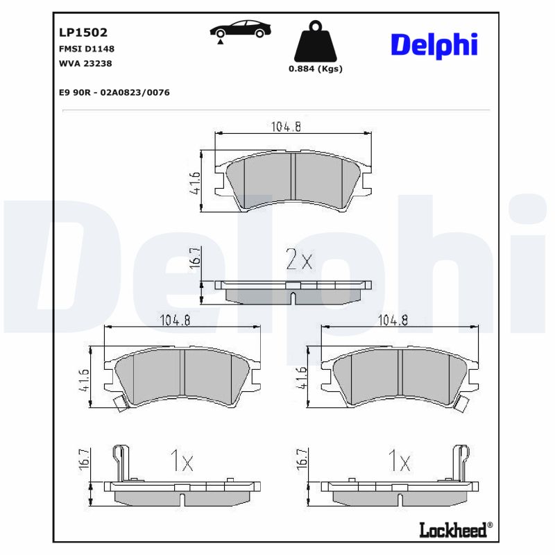 Delphi Diesel Remblokset LP1502