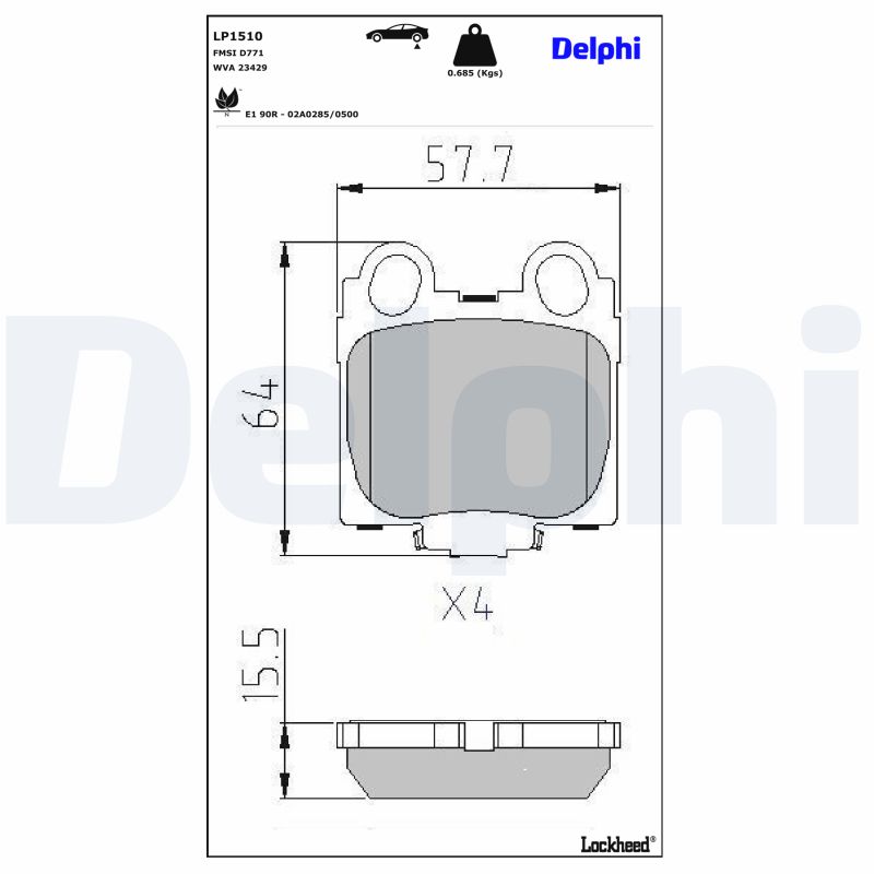 Delphi Diesel Remblokset LP1510