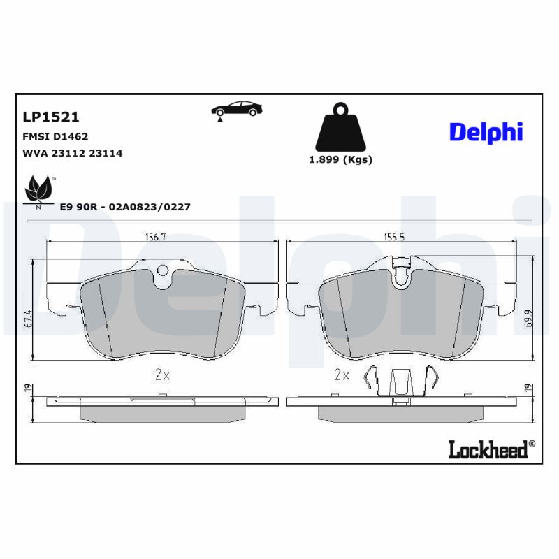 Delphi Diesel Remblokset LP1521