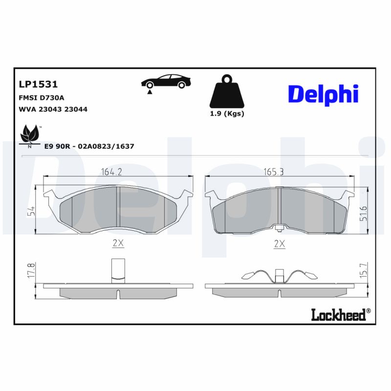 Delphi Diesel Remblokset LP1531