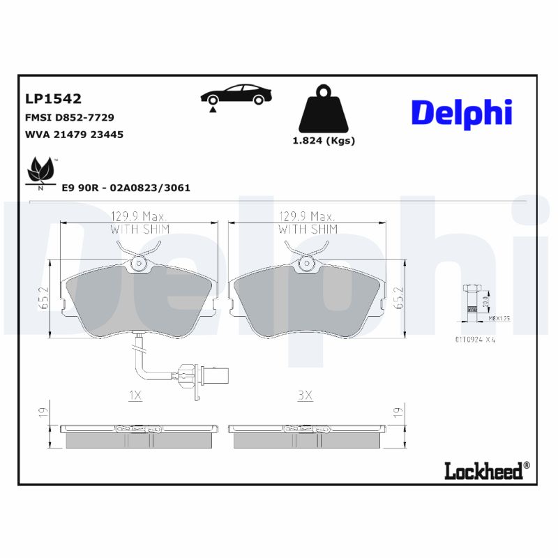 Delphi Diesel Remblokset LP1542