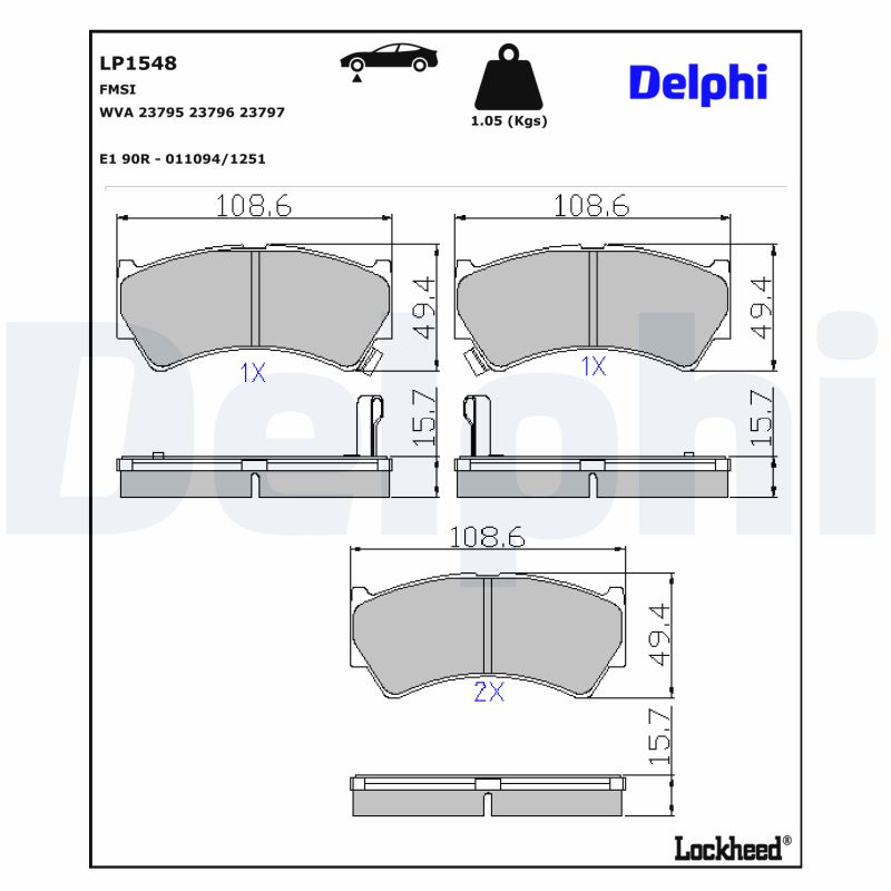 Delphi Diesel Remblokset LP1548