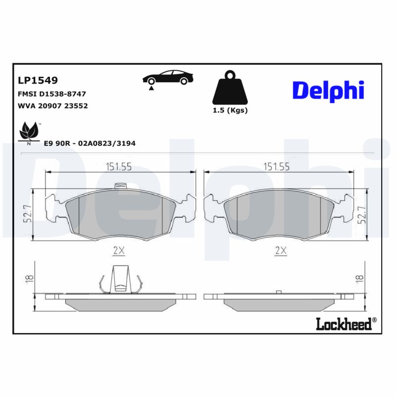 Delphi Diesel Remblokset LP1549