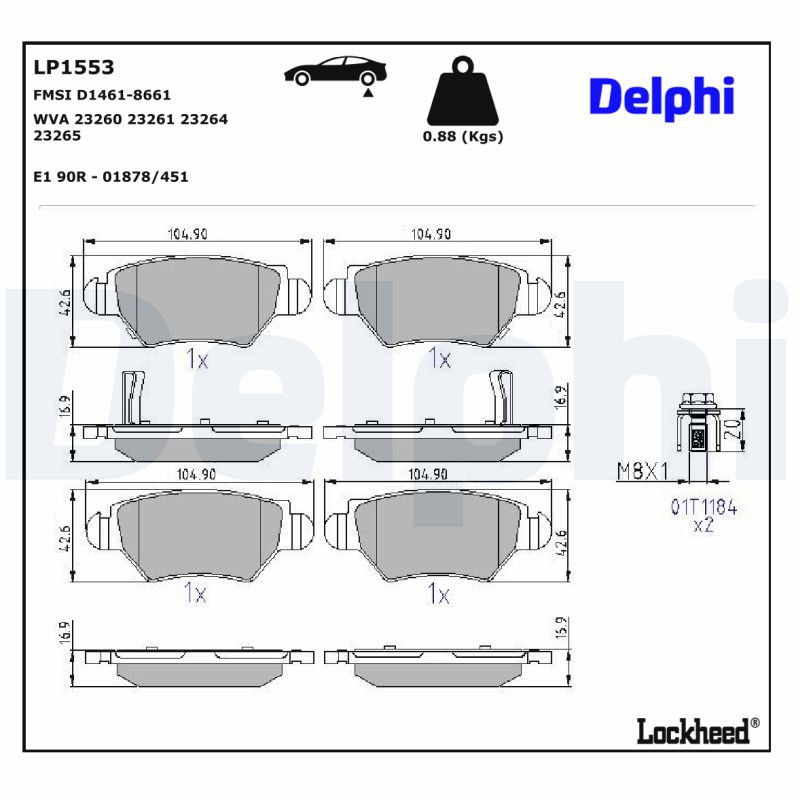 Delphi Diesel Remblokset LP1553