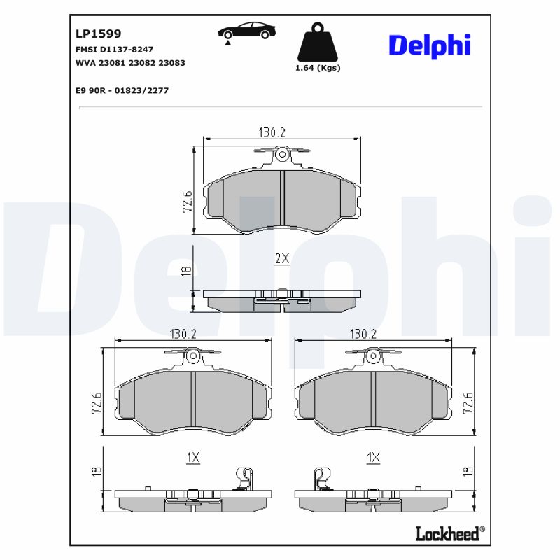 Delphi Diesel Remblokset LP1599