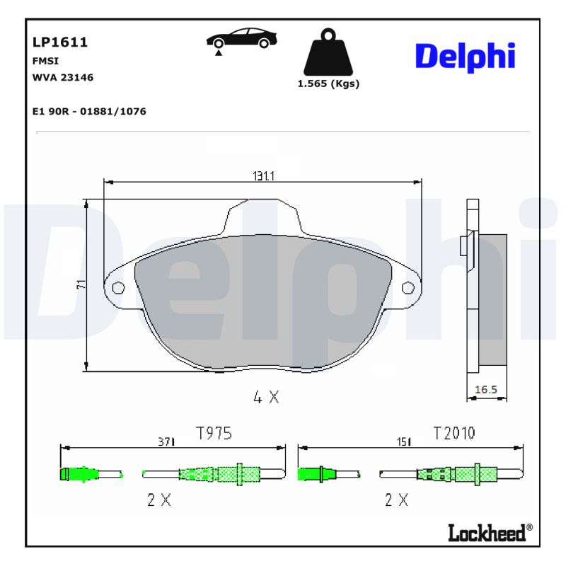 Delphi Diesel Remblokset LP1611