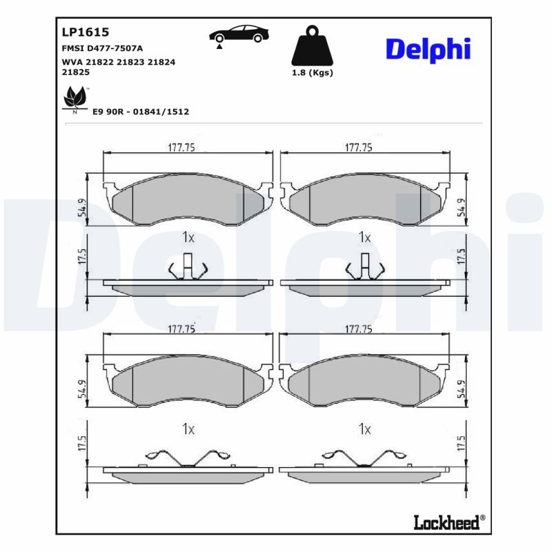 Delphi Diesel Remblokset LP1615