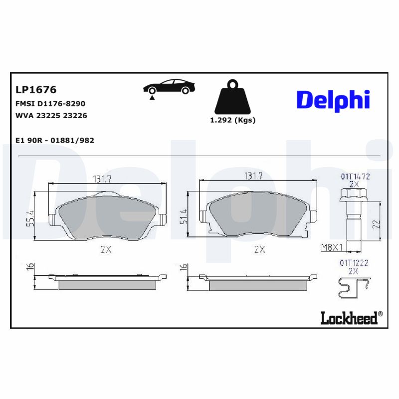 Delphi Diesel Remblokset LP1676
