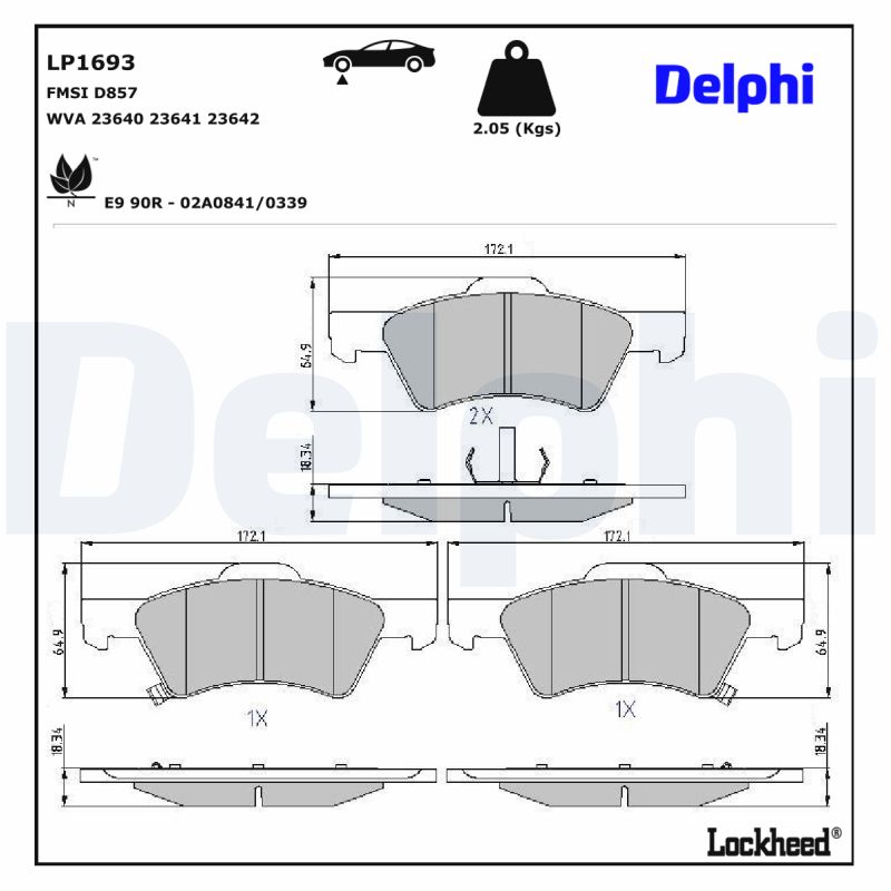 Delphi Diesel Remblokset LP1693