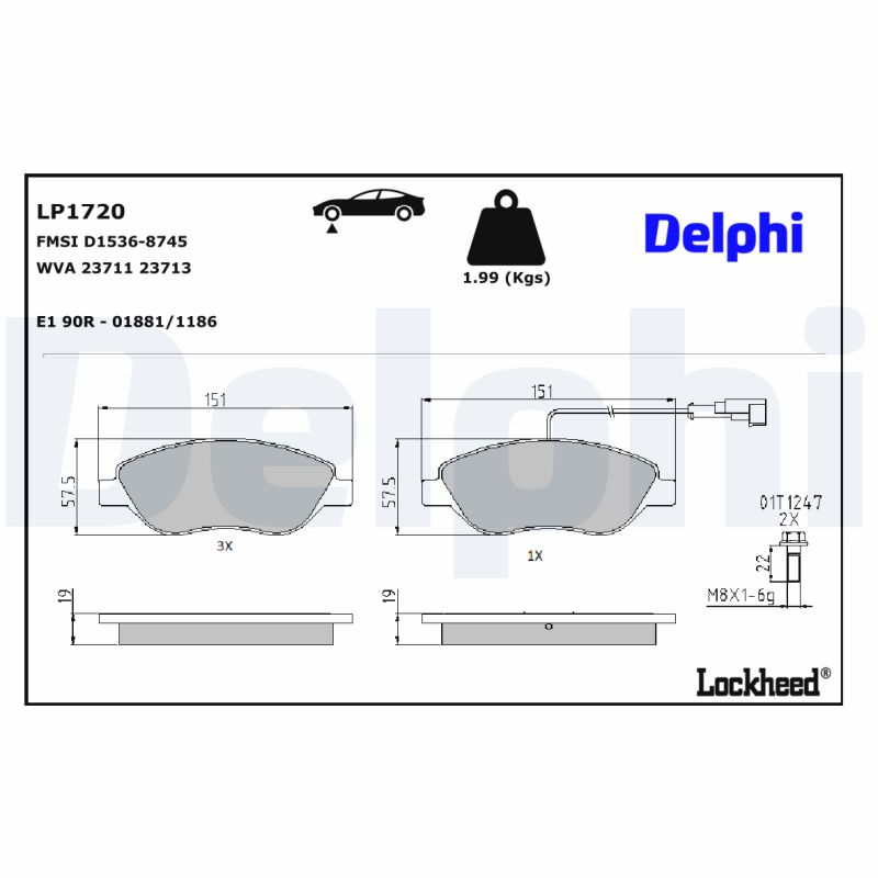 Delphi Diesel Remblokset LP1720