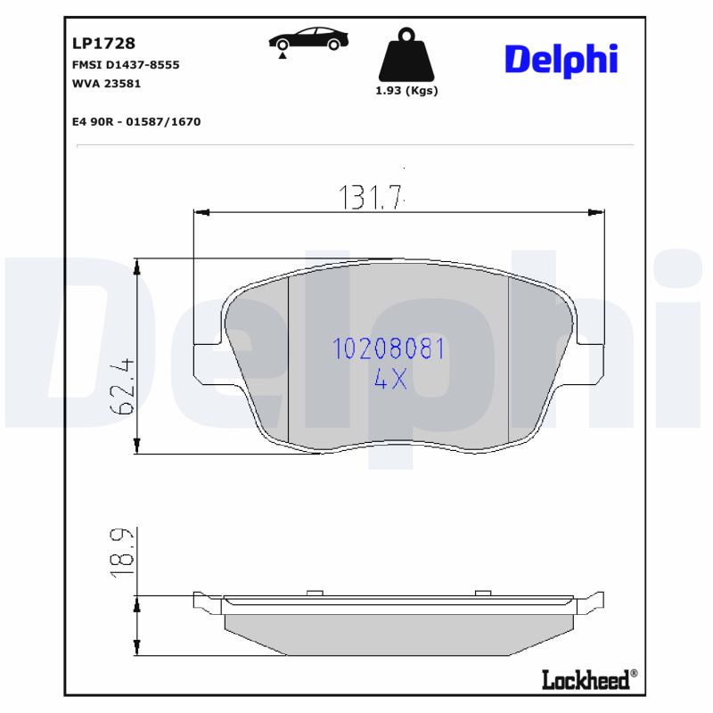 Delphi Diesel Remblokset LP1728