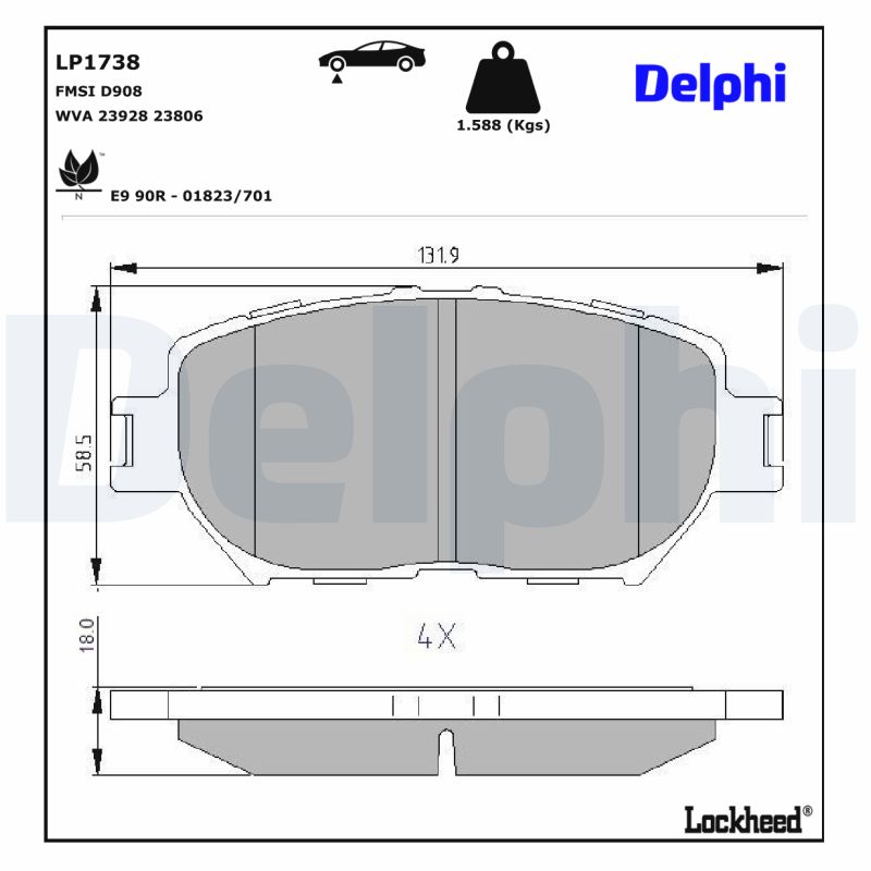 Delphi Diesel Remblokset LP1738