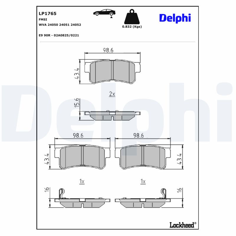 Delphi Diesel Remblokset LP1765