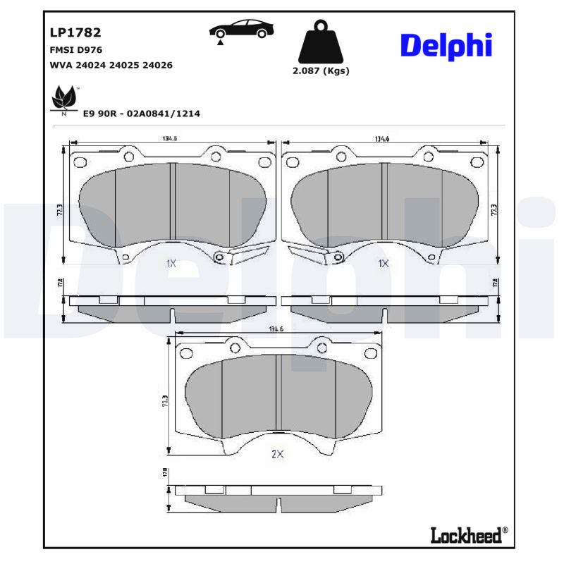 Delphi Diesel Remblokset LP1782