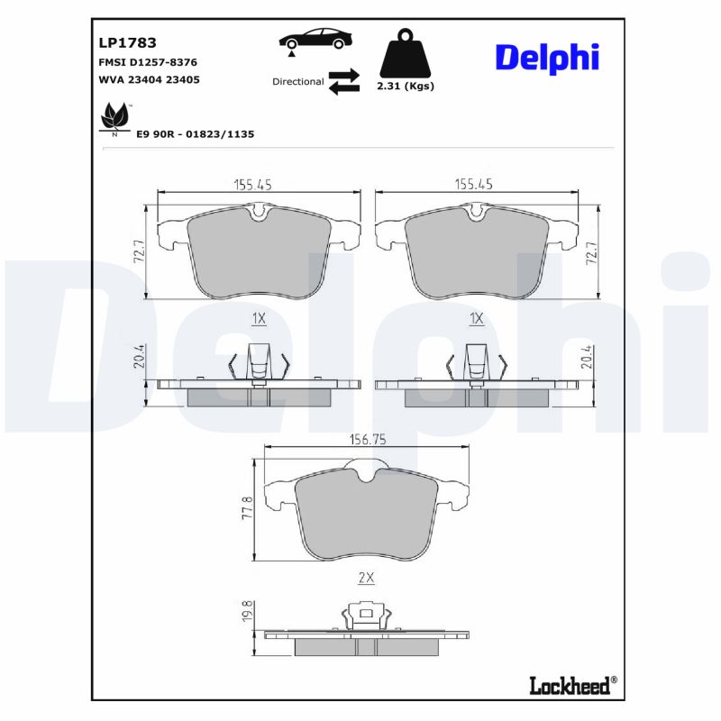 Delphi Diesel Remblokset LP1783