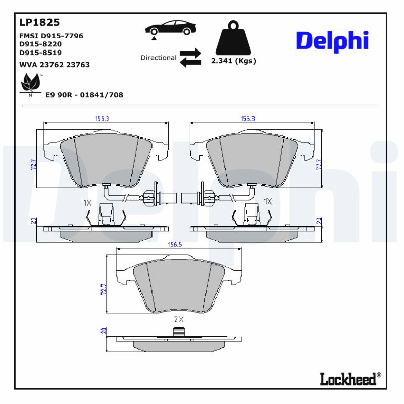 Delphi Diesel Remblokset LP1825
