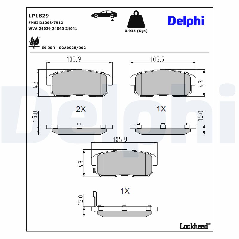 Delphi Diesel Remblokset LP1829