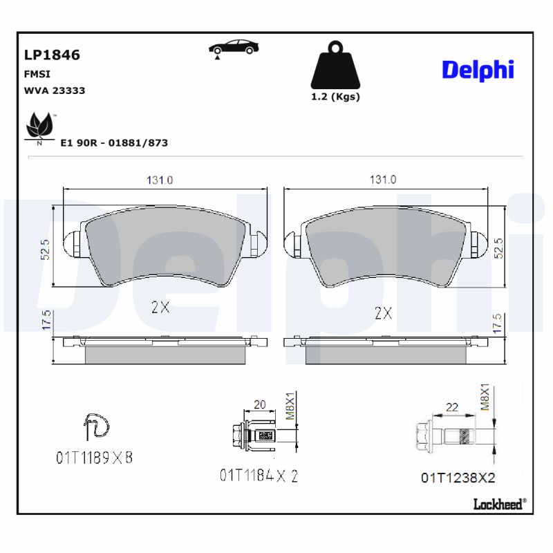 Delphi Diesel Remblokset LP1846